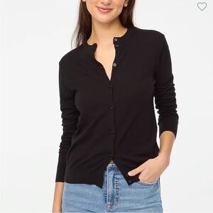 J. Crew Women’s Caryn Cardigan Cotton Sweater - Black - XSmall